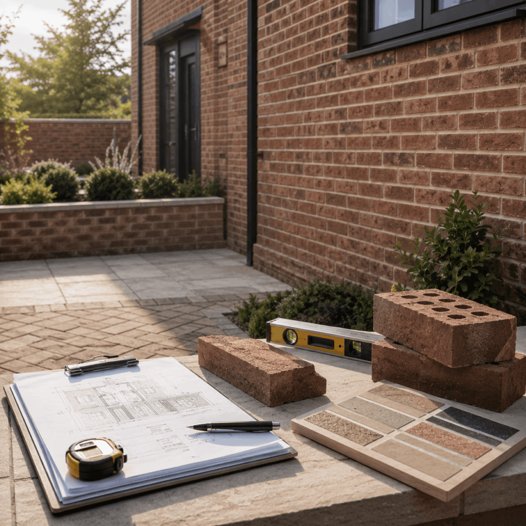 Brann New Homes brickwork consultation image with plans, bricks and samples in Crowborough, East Sussex