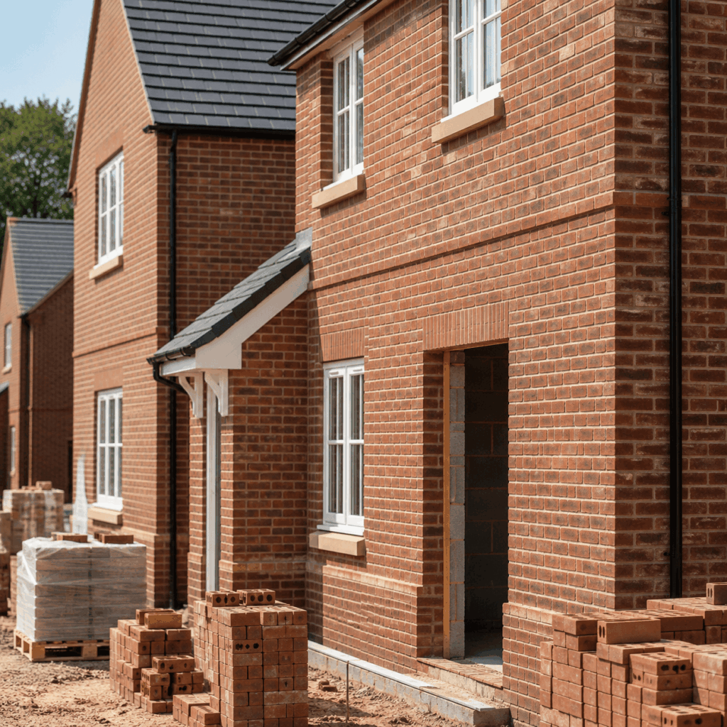 Brann New Homes brickwork for new build homes in Crowborough, East Sussex with clean residential brickwork