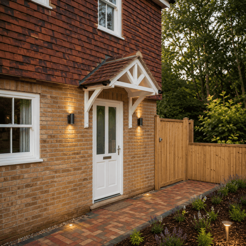 Brann New Homes building contractors in Crowborough showing brickwork, entrance porch and premium exterior finish