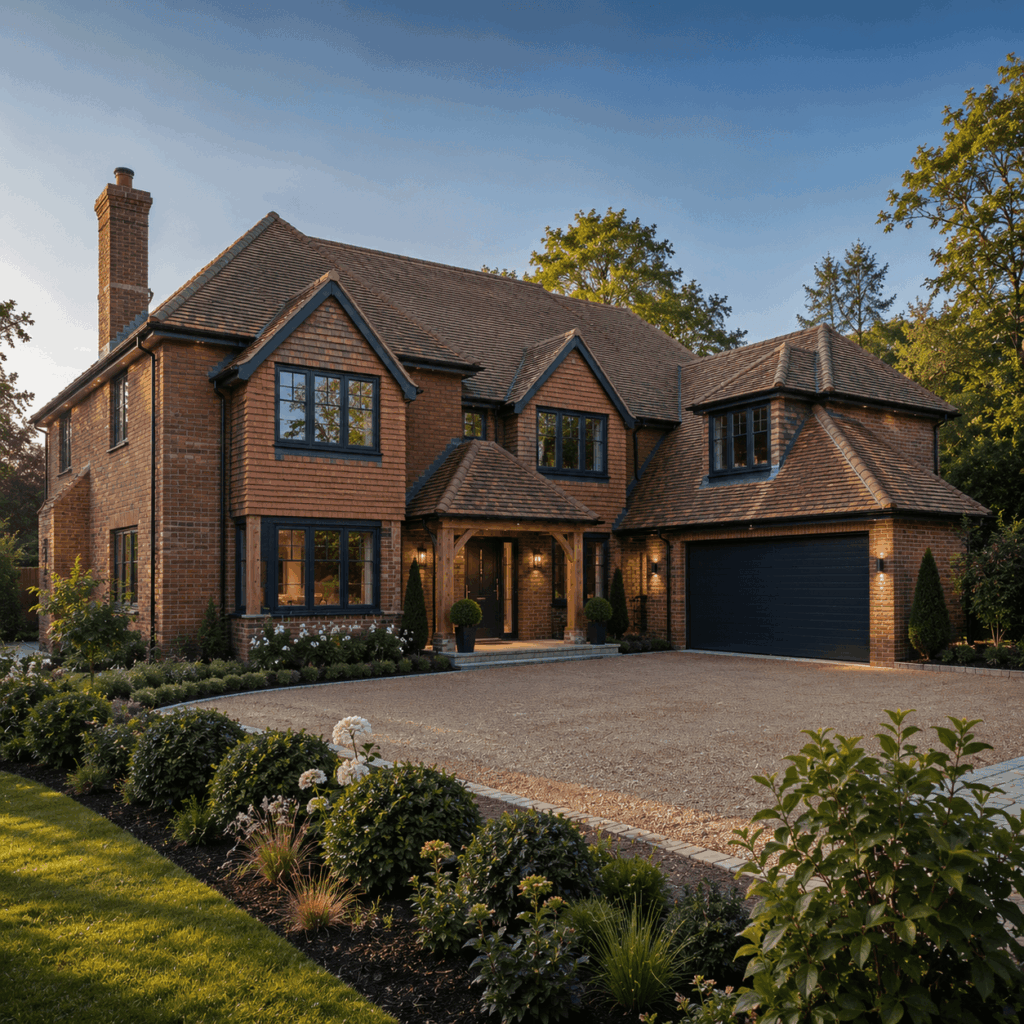 Brann New Homes custom new build homes in Crowborough, East Sussex with double garage and landscaped garden