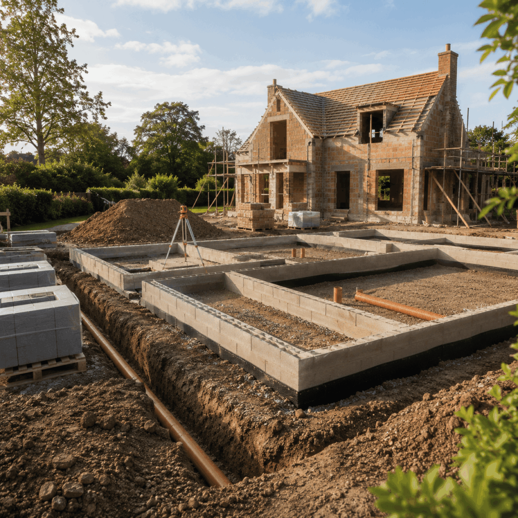 Brann New Homes new build foundations and groundworks in Crowborough, East Sussex