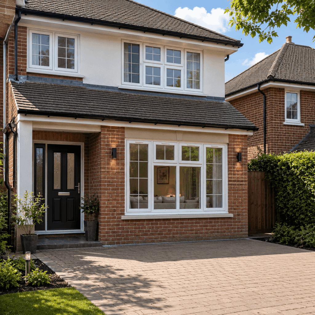 Brann New Homes integral garage conversions in Crowborough, East Sussex with new front window and brickwork