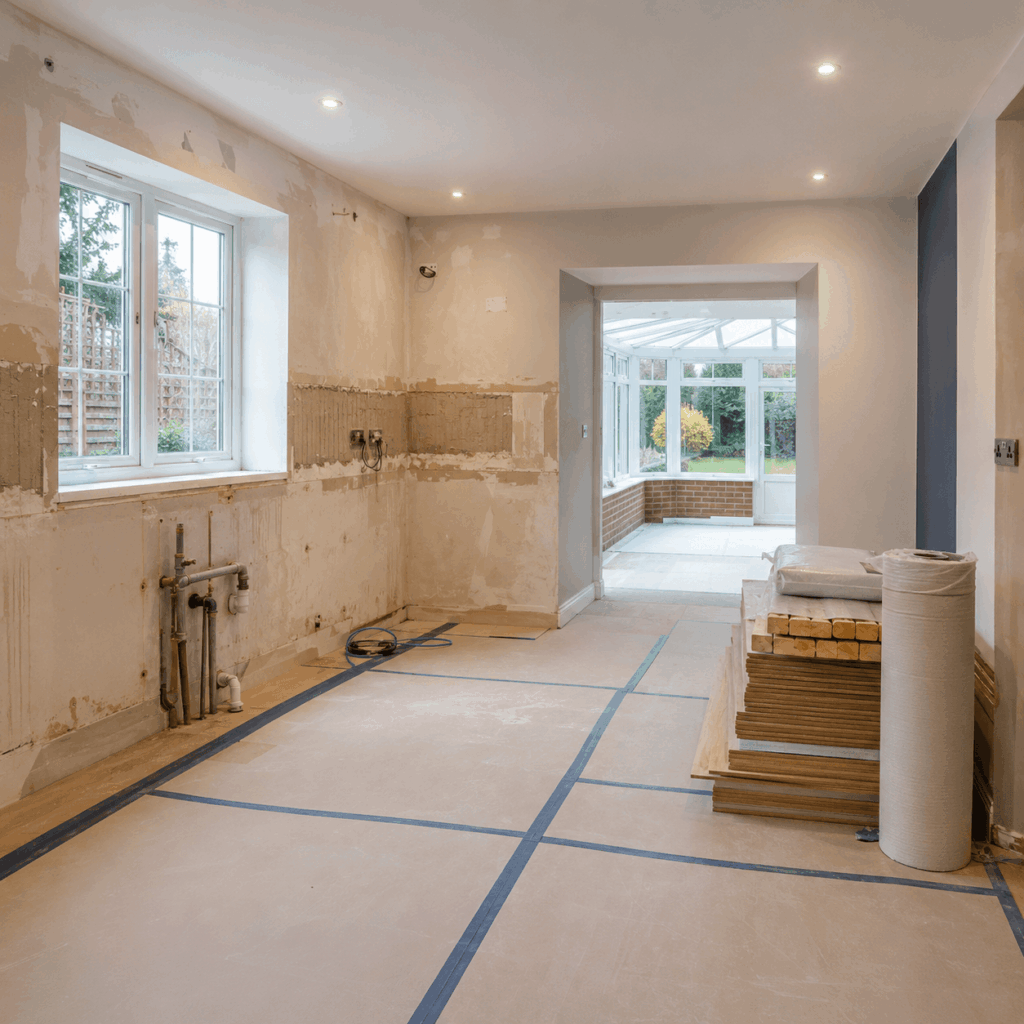 Brann New Homes kitchen strip-out preparation image for builders in Crowborough, East Sussex