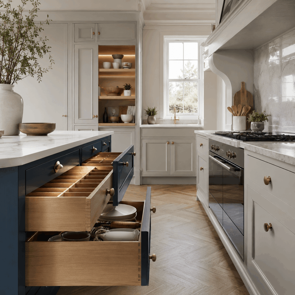 Brann New Homes kitchen units worktops and storage image for builders in Crowborough