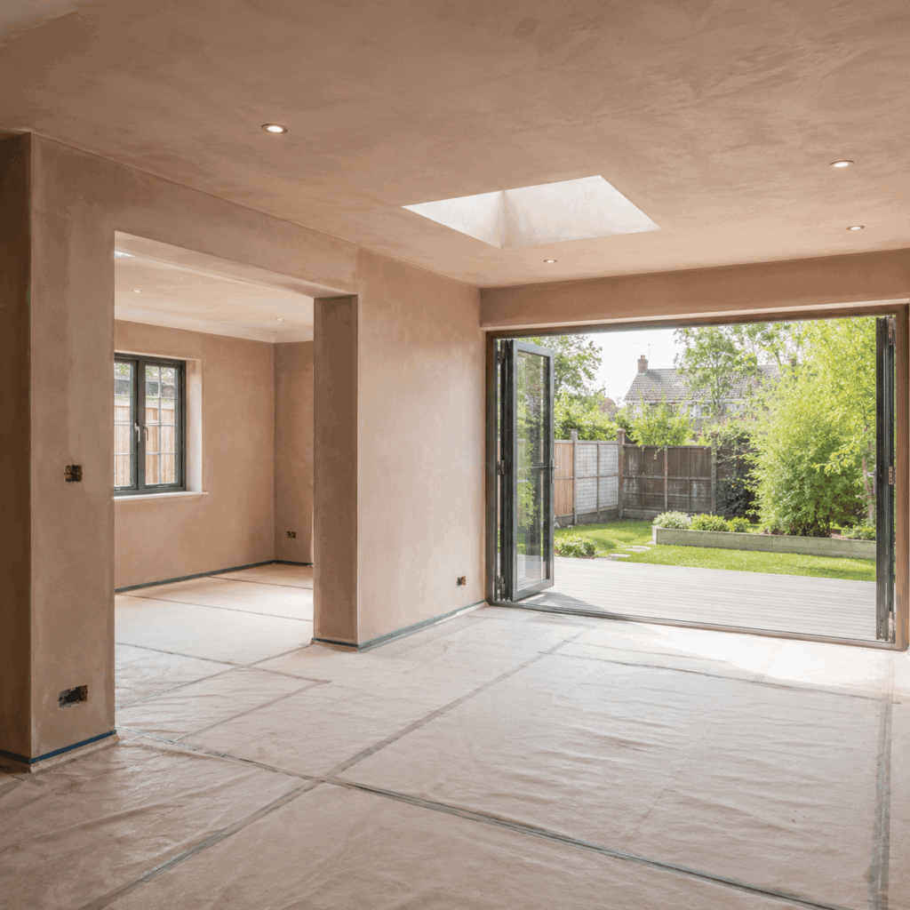 Brann New Homes plastering for extensions image showing smooth walls in Crowborough, East Sussex