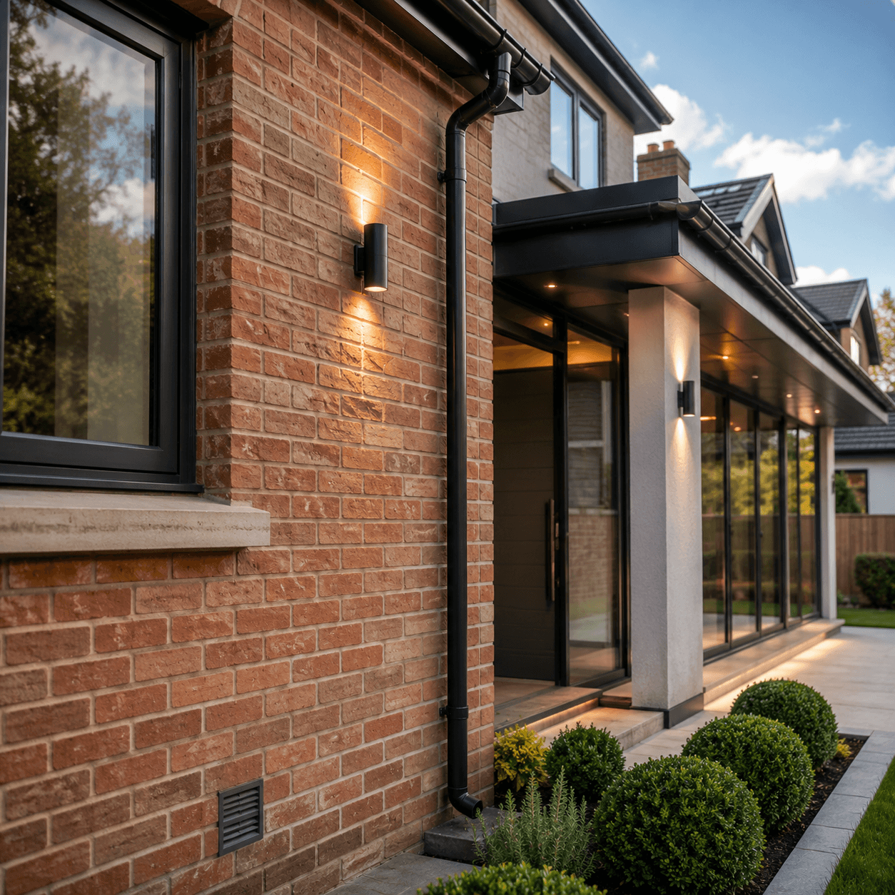 Brann New Homes builders in Crowborough showing modern brickwork, glazing and premium exterior finish