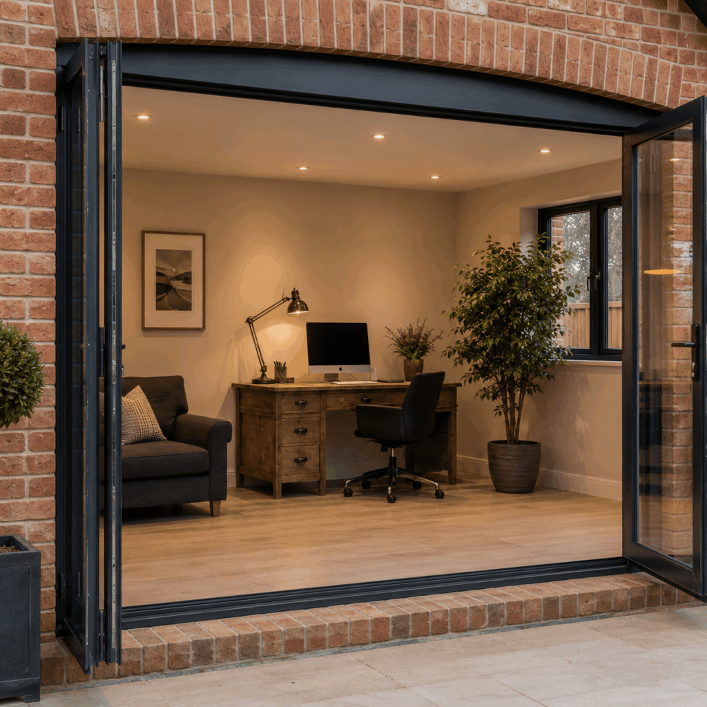 Detached garage conversion flooring and decorating by Brann New Homes builders in Crowborough, East Sussex