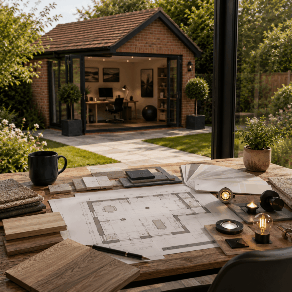 Detached garage layout planning by Brann New Homes builders in Crowborough, East Sussex