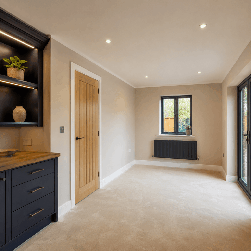 Detached garage plastering and carpentry by Brann New Homes builders in Crowborough, East Sussex