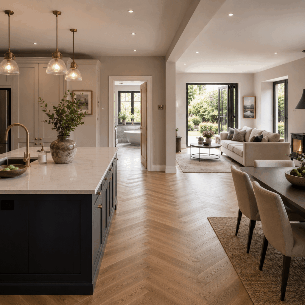 Full house kitchen, bathroom and living renovations by Brann New Homes builders in Crowborough, East Sussex