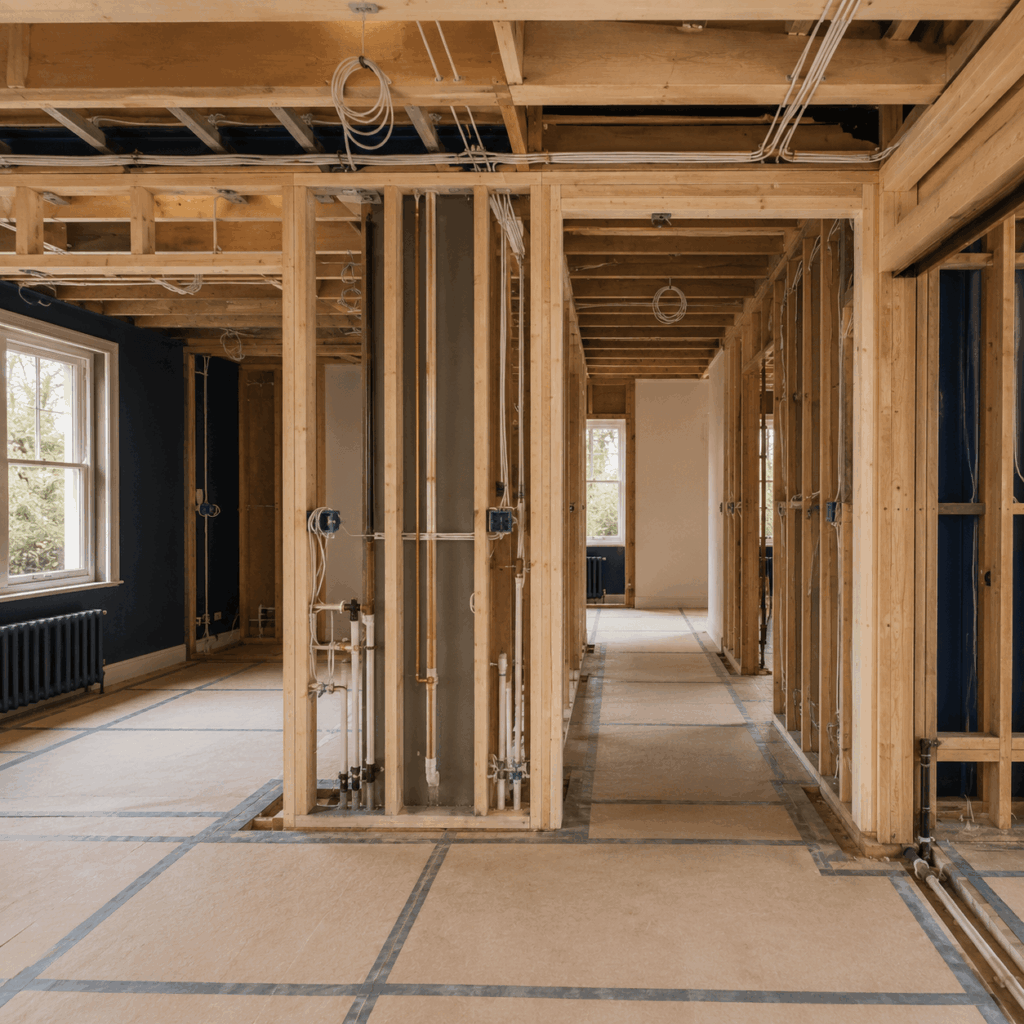 Full house renovation first-fix services by Brann New Homes builders in Crowborough, East Sussex