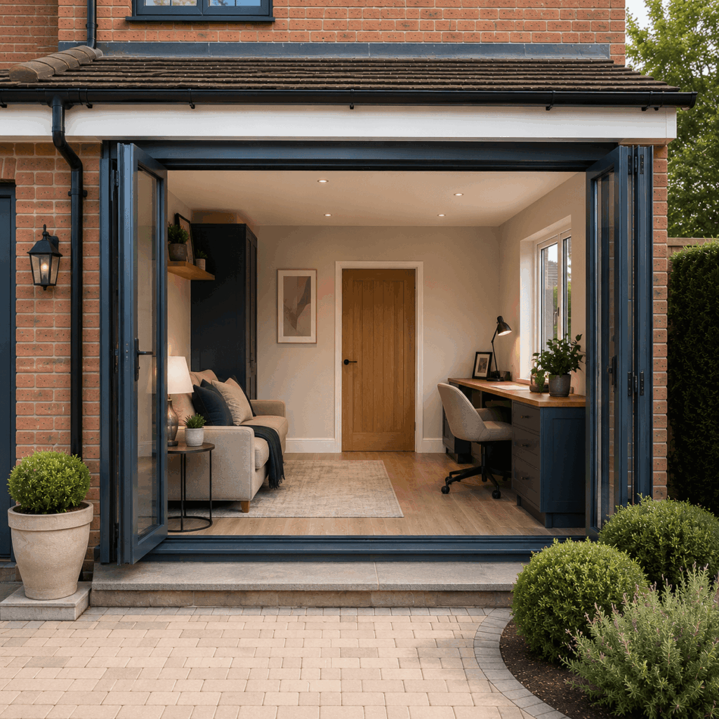 Integral garage conversion flooring and decorating by Brann New Homes builders in Crowborough, East Sussex