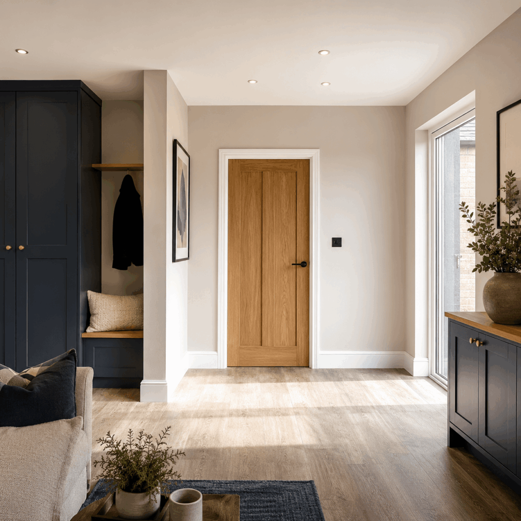 Integral garage conversion plastering and carpentry by Brann New Homes builders in Crowborough, East Sussex