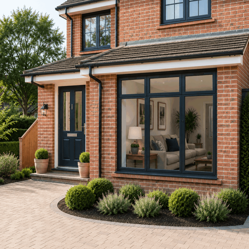 Integral garage conversion windows and doors by Brann New Homes builders in Crowborough, East Sussex