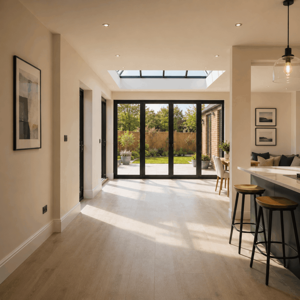 Rear extension plastering and carpentry by Brann New Homes builders in Crowborough, East Sussex