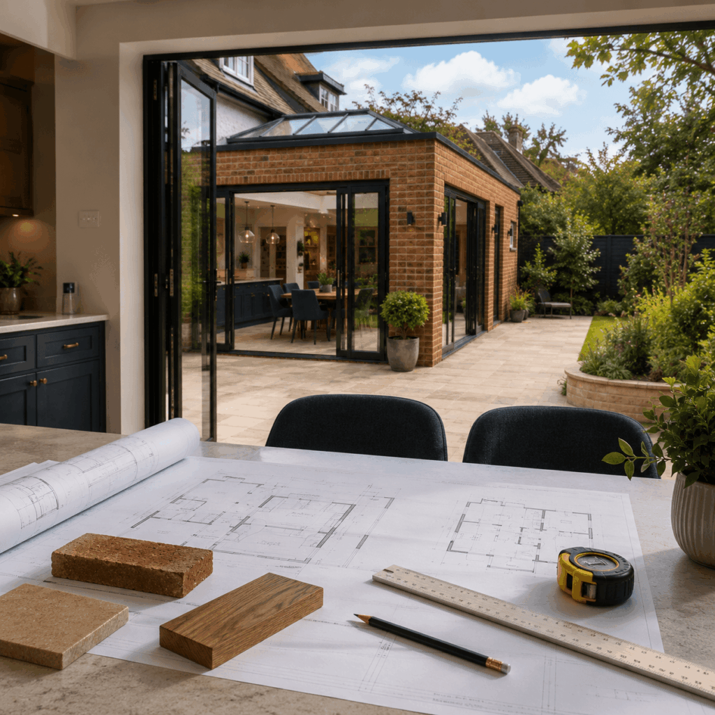 Wraparound extension planning by Brann New Homes builders in Crowborough, East Sussex